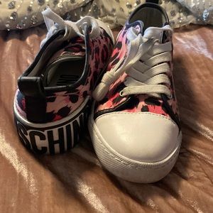 Moschino Leopard Nylon Low-Top Sneakers